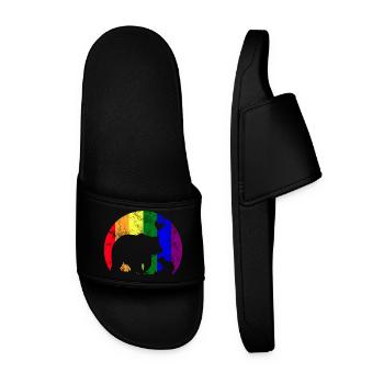 LGBT Gay Pride Stolze Mama Bär - Männer Badelatschen - Schwarz - Vorne