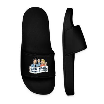 Sorry I'm late, I didn't want to come - Men’s Pool Sliders - black - Front