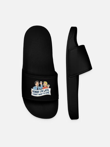 Sorry I'm late, I didn't want to come - Men’s Pool Sliders - black