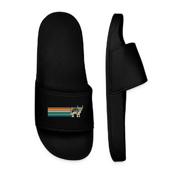Cow Cattle Highland Cattle - Men’s Pool Sliders - black - Front