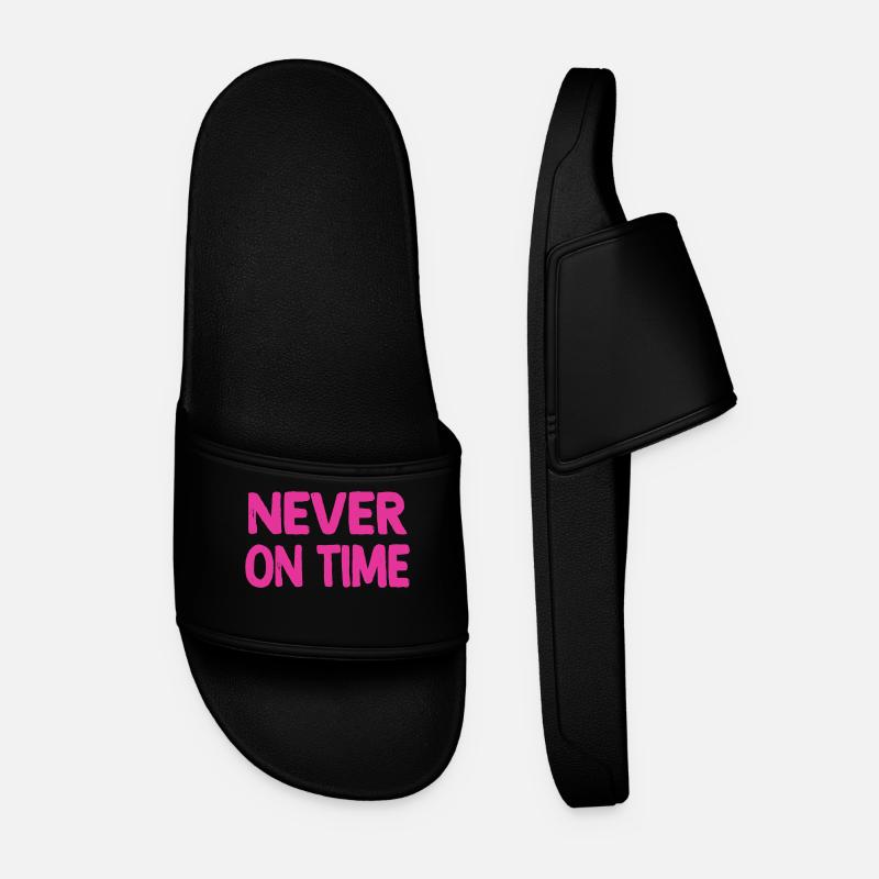 Never on time - Men’s Pool Sliders - black