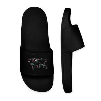 carte du monde - Claquettes Homme - noir - Devant