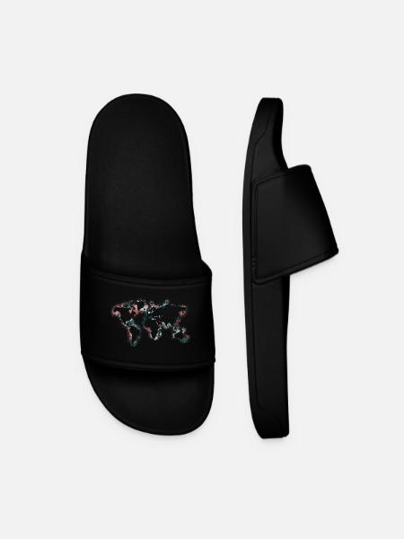 carte du monde - Claquettes Homme - noir