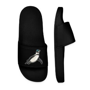 Pinguin Schwimmen Schwimmbrille Sommer - Männer Badelatschen - Schwarz - Vorne