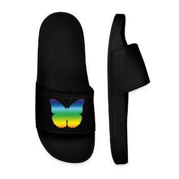 Schmetterling Schmetterling Monarch Frühling Buntes Geschenk - Männer Badelatschen - Schwarz - Vorne