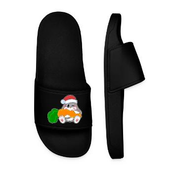 Hase Weihnachten Karotte - Männer Badelatschen - Schwarz - Vorne