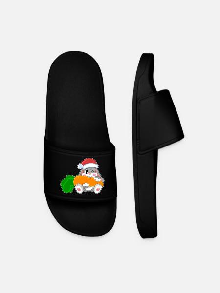 Hase Weihnachten Karotte - Männer Badelatschen - Schwarz