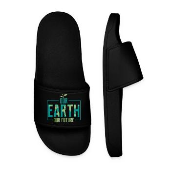 Our Earth Our Future Earth Day Environmental Plane - Männer Badelatschen - Schwarz - Vorne