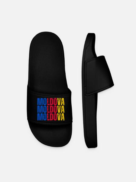 Moldovan flag, Moldovan pride - Men’s Pool Sliders - black