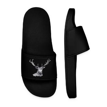 Deer - Men’s Pool Sliders - black - Front