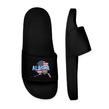 Alaska State United States Souvenir - Men’s Pool Sliders - black - Front