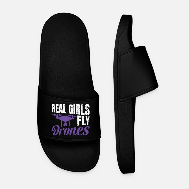 Real Girls fly Drones - Männer Badelatschen - Schwarz