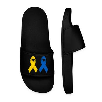 Peace loops for Ukraine - Men’s Pool Sliders - black - Front