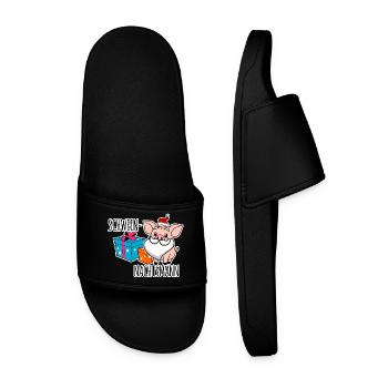Happy Pig Nights with the Pig Night Man - Men’s Pool Sliders - black - Front