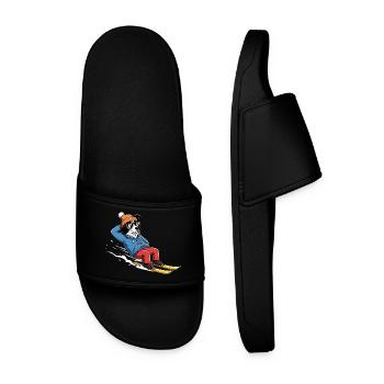 Entspannter Ski Hund Mit Sonnenbrille Und Mütze - Männer Badelatschen - Schwarz - Vorne