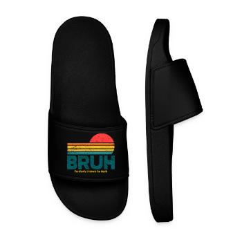 Retro Sunset Bruh Mama - Männer Badelatschen - Schwarz - Vorne