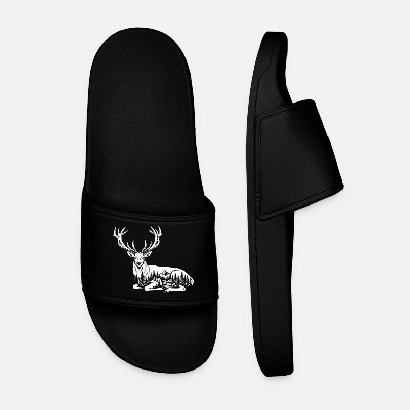 Deer - Men’s Pool Sliders - black