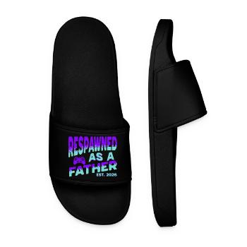 Papa 2026 - Respawned as a father - Men’s Pool Sliders - black - Front