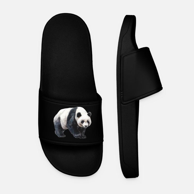 Panda - Männer Badelatschen - Schwarz
