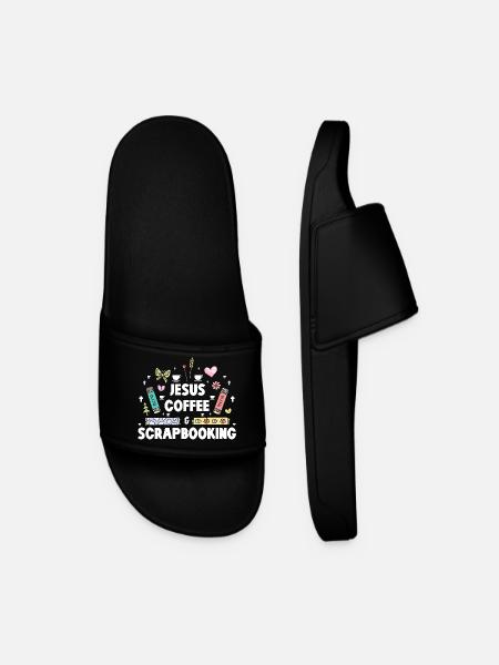 Jesus Coffee Scrapbooking - Men’s Pool Sliders - black