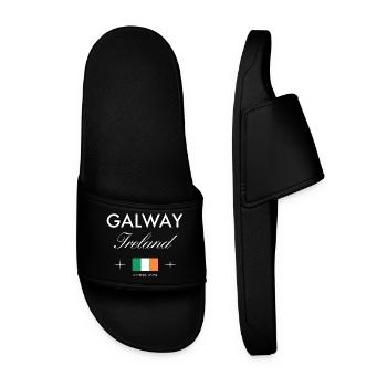 Galway Ireland Coordinates Travel Souvenir - Men’s Pool Sliders - black - Front