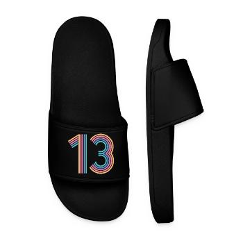 Cooles Geschenk zum 13. Geburtstag von 13 - 13 Jahren - Männer Badelatschen - Schwarz - Vorne
