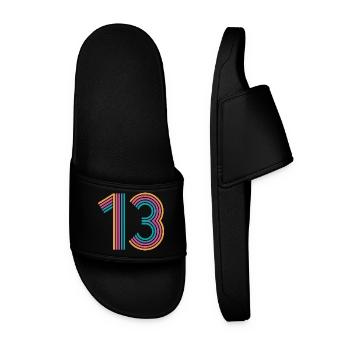 Cooles Geschenk zum 13. Geburtstag von 13 - 13 Jahren - Männer Badelatschen - Schwarz - Vorne