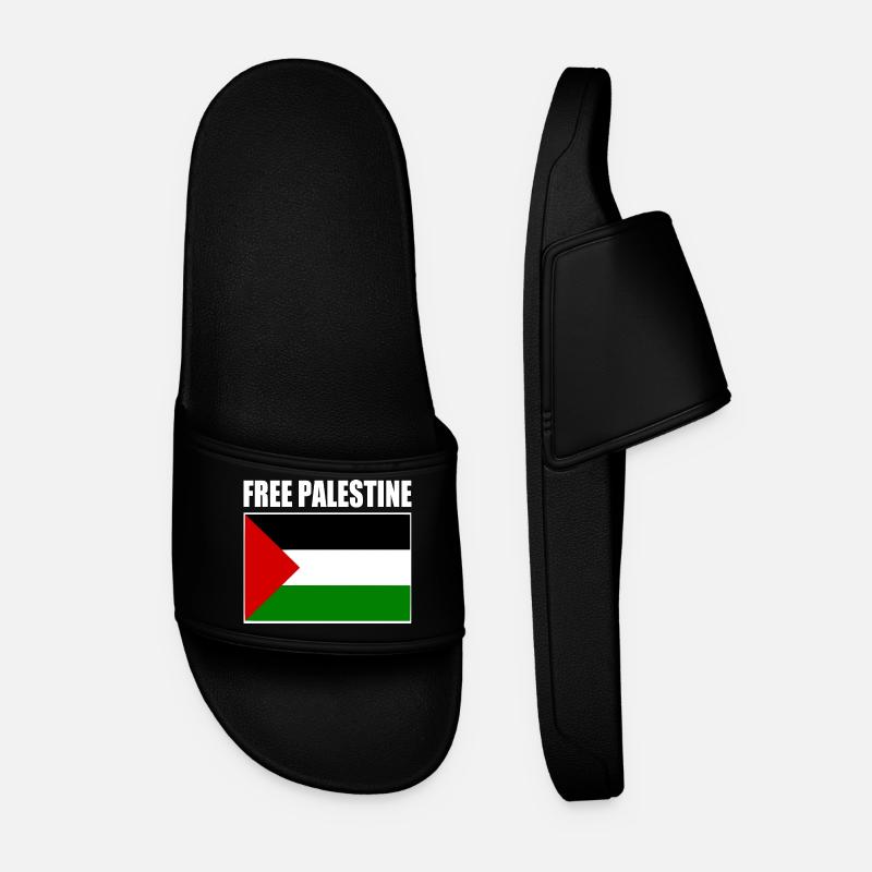 Free palestine - Männer Badelatschen - Schwarz