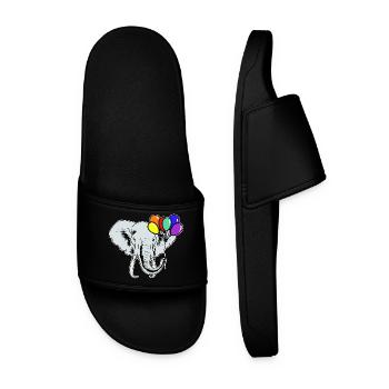 Arc-en-ciel Arc-en-ciel Drapeau éléphant LGBT Gay Pride - Claquettes Homme - noir - Devant