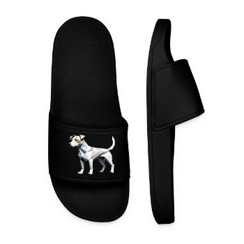 Jack Russell Terrier - Low Poly Pet Dog Design - Männer Badelatschen - Schwarz - Vorne