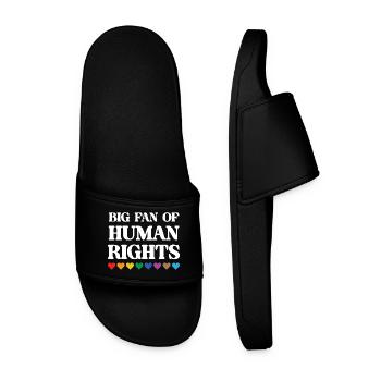 LGBTQ Pride Month - Big Fan of Human Rights - Men’s Pool Sliders - black - Front