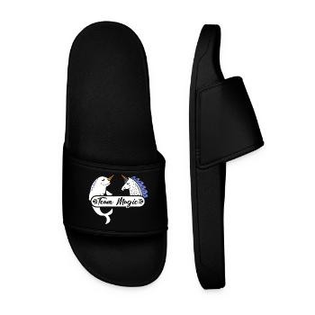 Team Magic Narwhal and Unicorn - Men’s Pool Sliders - black - Front