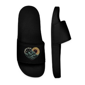 L’aventure vous attend - Ambiance lumineuse de randonnée nocturne - Claquettes Homme - noir - Devant