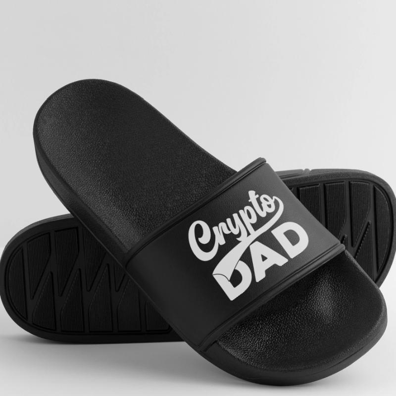 Crypto Dad Script Logo Claquettes Homme
