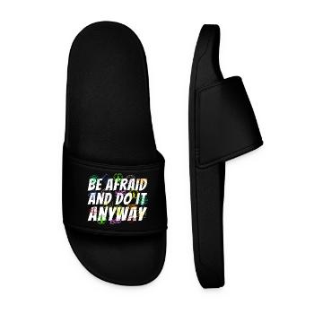 Passport Travel Stamp World Travel Gift - Men’s Pool Sliders - black - Front