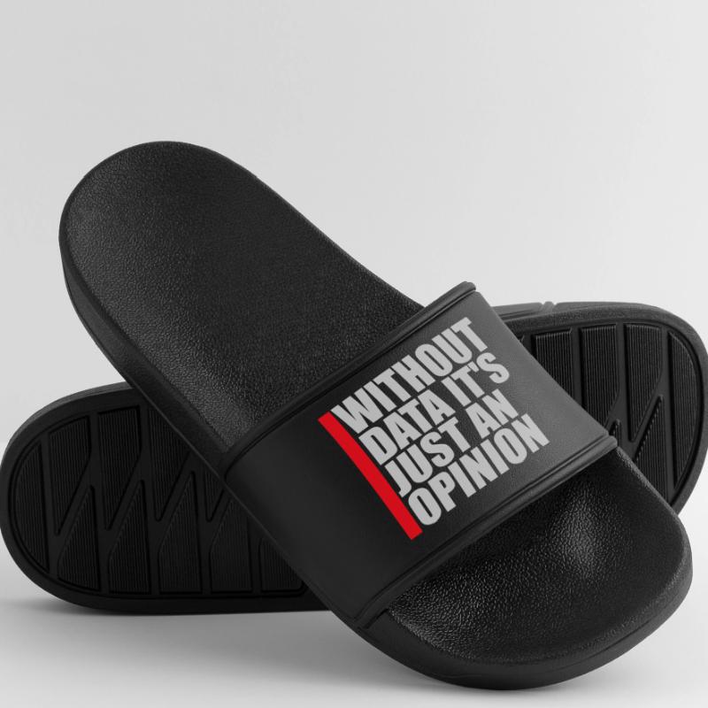 Without Data It's Just An Opinion Statistics Nerd Men’s Pool Sliders