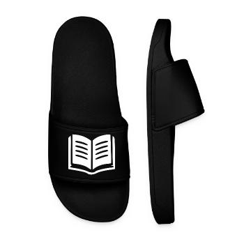Buch Bücher lesen Geschenk - Männer Badelatschen - Schwarz - Vorne