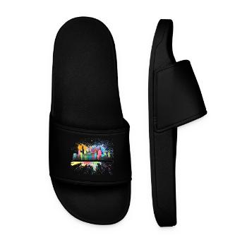 Berlin Deutschland Germany Skyline Stadt City - Men’s Pool Sliders - black - Front