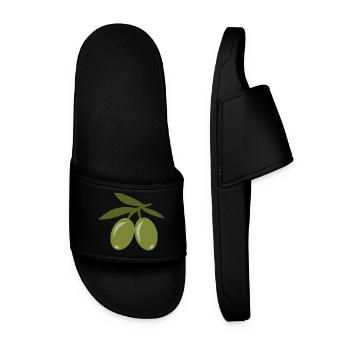 olive - Men’s Pool Sliders - black - Front