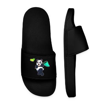 Pêche au filet de débarquement du panda pêcheur - Claquettes Homme - noir - Devant