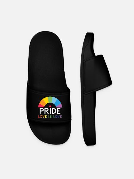 Pride - Love is Love. - Men’s Pool Sliders - black