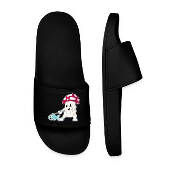 Mushroom Angler Fish Fishing - Men’s Pool Sliders - black - Front