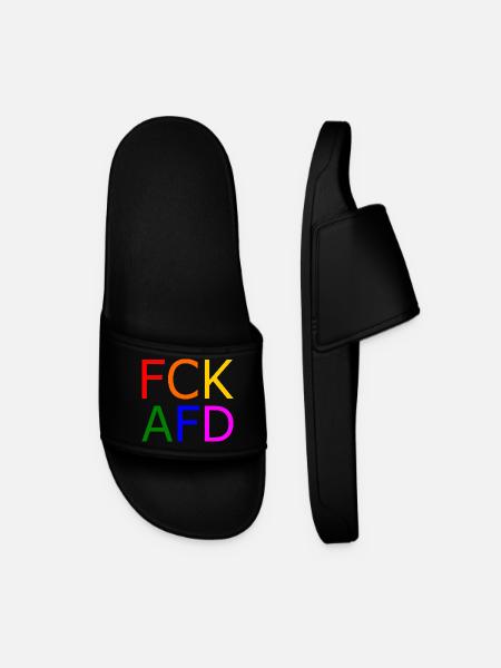 Fck afd - Männer Badelatschen - Schwarz