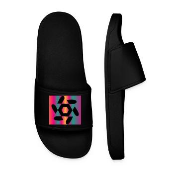 DESIGN. ART. GEEK. VINTAGE. GRAPHIC. MANGA. ASIA - Men’s Pool Sliders - black - Front