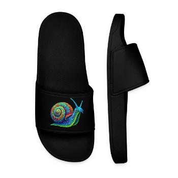 Schnecke - Männer Badelatschen - Schwarz - Vorne