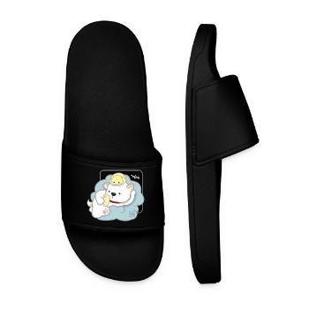 Dog Korean - Japanese Style 03B - Men’s Pool Sliders - black - Front