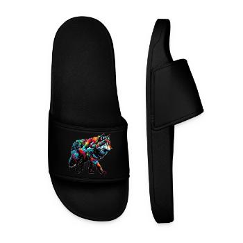Wolf - Men’s Pool Sliders - black - Front