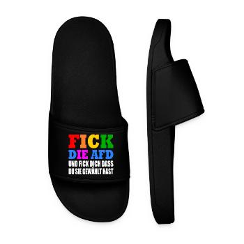 Fuck the AfD and fuck you that you voted for them - Men’s Pool Sliders - black - Front