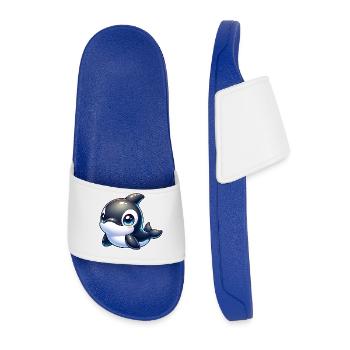 Killer whale - Men’s Pool Sliders - royal blue - Front