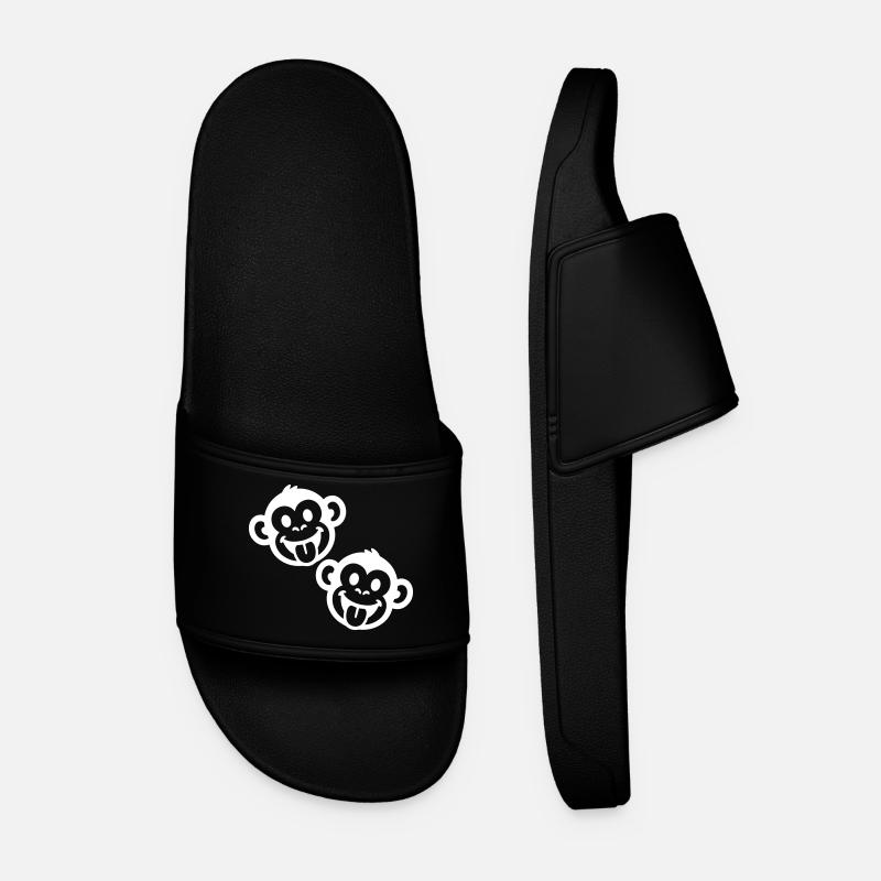 Monkey Party Funny - Men’s Pool Sliders - black